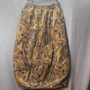 Retro Quilted Loose Fit Thick Elastic Skirt One Size Japan